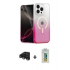 MARSİLYAN™- iPhone 15 Pro Max Kılıf Eksen Minimal Özel Seri - Siyah Polymer Nano Ekran Koruyucu + Raze Metal Kamera Lens - SH