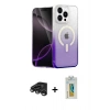 MARSİLYAN™- iPhone 15 Pro Max Kılıf Eksen Minimal Özel Seri - Siyah Polymer Nano Ekran Koruyucu + Raze Metal Kamera Lens - TMGI