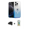MARSİLYAN™- iPhone 15 Pro Max Kılıf Eksen Minimal Özel Seri - Siyah Polymer Nano Ekran Koruyucu + Raze Metal Kamera Lens - TMGI