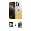 MARSİLYAN™- iPhone 15 Pro Max Kılıf Eksen Minimal Özel Seri - Siyah Vanessa Magic Cam + Gümüş PVD Metal Kamera Lens