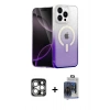 MARSİLYAN™- iPhone 15 Pro Max Kılıf Eksen Minimal Özel Seri - Siyah Vanessa Magic Cam + Gümüş PVD Metal Kamera Lens
