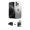 MARSİLYAN™- iPhone 15 Pro Max Kılıf Eksen Minimal Özel Seri - Siyah Vanessa Magic Cam + Raze Metal Kamera Lens - LT