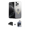MARSİLYAN™- iPhone 15 Pro Max Kılıf Eksen Minimal Özel Seri - Siyah Vanessa Magic Cam + Raze Metal Kamera Lens - GS