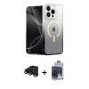 MARSİLYAN™- iPhone 15 Pro Max Kılıf Eksen Minimal Özel Seri - Siyah Vanessa Magic Cam + Raze Metal Kamera Lens - SH