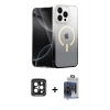 MARSİLYAN™- iPhone 15 Pro Max Kılıf Eksen Minimal Özel Seri - Siyah Vanessa Magic Cam + Siyah PVD Metal Kamera Lens