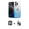 MARSİLYAN™- iPhone 15 Pro Max Kılıf Eksen Minimal Özel Seri - Siyah Vanessa Magic Hayalet Cam + PVD Metal Kamera Lens - GI
