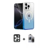 MARSİLYAN™- iPhone 15 Pro Max Kılıf Eksen Minimal Özel Seri - Siyah Vanessa Magic Hayalet Cam + PVD Metal Kamera Lens - LT
