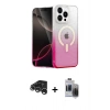 MARSİLYAN™- iPhone 15 Pro Max Kılıf Eksen Minimal Özel Seri - Siyah Vanessa Magic Hayalet Cam + Raze Metal Kamera Lens - GS