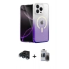 MARSİLYAN™- iPhone 15 Pro Max Kılıf Eksen Minimal Özel Seri - Siyah Vanessa Magic Hayalet Cam + Raze Metal Kamera Lens - LT