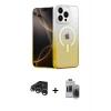 MARSİLYAN™- iPhone 15 Pro Max Kılıf Eksen Minimal Özel Seri - Siyah Vanessa Magic Hayalet Cam + Raze Metal Kamera Lens - GS