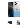 MARSİLYAN™- iPhone 15 Pro Max Kılıf Eksen Minimal Özel Seri - Siyah Vanessa Magic Hayalet Cam + Raze Metal Kamera Lens - SH