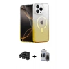 MARSİLYAN™- iPhone 15 Pro Max Kılıf Eksen Minimal Özel Seri - Siyah Vanessa Magic Hayalet Cam + Titanyum Gri Raze Metal Kamera Lens
