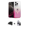MARSİLYAN™- iPhone 15 Pro Max Kılıf Eksen Minimal Özel Seri - Siyah Vanessa Magic Hayalet Cam + Titanyum Gri Raze Metal Kamera Lens