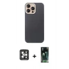 MARSİLYAN™- iPhone 15 Pro Max Kılıf Eksen Prime - Şeffaf 360 Full Body Arka Koruyucu + PVD Metal Kamera Lens - GI