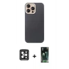 MARSİLYAN™- iPhone 15 Pro Max Kılıf Eksen Prime - Şeffaf 360 Full Body Arka Koruyucu + PVD Metal Kamera Lens - SH