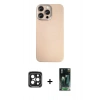 MARSİLYAN™- iPhone 15 Pro Max Kılıf Eksen Prime - Şeffaf 360 Full Body Arka Koruyucu + PVD Metal Kamera Lens - SH
