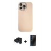 MARSİLYAN™- iPhone 15 Pro Max Kılıf Eksen Prime - Siyah 3D Antistatik Hayalet Cam Ekran Koruyucu + Lacivert Raze Metal Kamera Lens