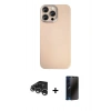 MARSİLYAN™- iPhone 15 Pro Max Kılıf Eksen Prime - Siyah 3D Antistatik Hayalet Cam Ekran Koruyucu + Raze Metal Kamera Lens - GS