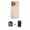 MARSİLYAN™- iPhone 15 Pro Max Kılıf Eksen Prime - Siyah 3D Antistatik Hayalet Cam Ekran Koruyucu + PVD Metal Kamera Lens - TU