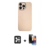 MARSİLYAN™- iPhone 15 Pro Max Kılıf Eksen Prime - Siyah 3D Antistatik Mat Seramik Nano Ekran Koruyucu + PVD Metal Kamera Lens - GI