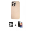 MARSİLYAN™- iPhone 15 Pro Max Kılıf Eksen Prime - Siyah 3D Antistatik Mat Seramik Nano Ekran Koruyucu + PVD Metal Kamera Lens - GS