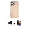 MARSİLYAN™- iPhone 15 Pro Max Kılıf Eksen Prime - Siyah 3D Antistatik Mat Seramik Nano Ekran Koruyucu + Raze Metal Kamera Lens - LT