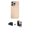 MARSİLYAN™- iPhone 15 Pro Max Kılıf Eksen Prime - Siyah 3D Antistatik Mat Seramik Nano Ekran Koruyucu + Raze Metal Kamera Lens - SH