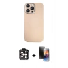 MARSİLYAN™- iPhone 15 Pro Max Kılıf Eksen Prime - Siyah 3D Antistatik Mat Seramik Nano Ekran Koruyucu + Turuncu PVD Metal Kamera Lens