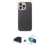 MARSİLYAN™- iPhone 15 Pro Max Kılıf Eksen Prime - Siyah 3D Antistatik Seramik Nano Ekran Koruyucu + Raze Metal Kamera Lens - LT