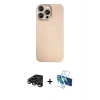 MARSİLYAN™- iPhone 15 Pro Max Kılıf Eksen Prime - Siyah 3D Antistatik Seramik Nano Ekran Koruyucu + Raze Metal Kamera Lens - TMGI