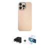 MARSİLYAN™- iPhone 15 Pro Max Kılıf Eksen Prime - Siyah 3D Antistatik Seramik Nano Ekran Koruyucu + Raze Metal Kamera Lens - SH