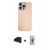 MARSİLYAN™- iPhone 15 Pro Max Kılıf Eksen Prime - Siyah Bilvis 3D Cam Ekran Koruyucu + Raze Metal Kamera Lens - SH