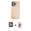 MARSİLYAN™- iPhone 15 Pro Max Kılıf Eksen Prime - Siyah Bilvis 3D Mat Cam Ekran Koruyucu + PVD Metal Kamera Lens - GI
