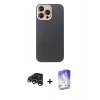MARSİLYAN™- iPhone 15 Pro Max Kılıf Eksen Prime - Siyah Bilvis 5in1 3D Magic Cam Ekran Koruyucu + Raze Metal Kamera Lens - GS