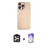 MARSİLYAN™- iPhone 15 Pro Max Kılıf Eksen Prime - Siyah Bilvis 5in1 3D Magic Cam Ekran Koruyucu + PVD Metal Kamera Lens - TU