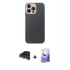 MARSİLYAN™- iPhone 15 Pro Max Kılıf Eksen Prime - Siyah Bilvis 5in1 5D Magic Hayalet Cam Ekran Koruyucu + Gümüş Raze Metal Kamera Lens