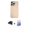 MARSİLYAN™- iPhone 15 Pro Max Kılıf Eksen Prime - Siyah Bilvis 5in1 5D Magic Hayalet Cam Ekran Koruyucu + Gümüş Raze Metal Kamera Lens