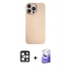 MARSİLYAN™- iPhone 15 Pro Max Kılıf Eksen Prime - Siyah Bilvis 5in1 5D Magic Hayalet Cam Ekran Koruyucu + PVD Metal Kamera Lens - LT