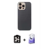 MARSİLYAN™- iPhone 15 Pro Max Kılıf Eksen Prime - Siyah Bilvis 5in1 5D Magic Hayalet Cam Ekran Koruyucu + PVD Metal Kamera Lens - TU