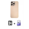MARSİLYAN™- iPhone 15 Pro Max Kılıf Eksen Prime - Siyah Bilvis 5in1 5D Magic Hayalet Cam Ekran Koruyucu + PVD Metal Kamera Lens - GS