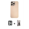 MARSİLYAN™- iPhone 15 Pro Max Kılıf Eksen Prime - Siyah Bilvis Hayalet Cam Ekran Koruyucu + PVD Metal Kamera Lens - LT