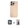 MARSİLYAN™- iPhone 15 Pro Max Kılıf Eksen Prime - Siyah Bilvis Hayalet Cam Ekran Koruyucu + PVD Metal Kamera Lens - SH