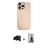 MARSİLYAN™- iPhone 15 Pro Max Kılıf Eksen Prime - Siyah Bilvis Hayalet Cam Ekran Koruyucu + Siyah Raze Metal Kamera Lens