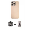 MARSİLYAN™- iPhone 15 Pro Max Kılıf Eksen Prime - Siyah Bilvis Hayalet Cam Ekran Koruyucu + PVD Metal Kamera Lens - TU