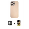 MARSİLYAN™- iPhone 15 Pro Max Kılıf Eksen Prime - Siyah Buffer Cam Ekran Koruyucu + PVD Metal Kamera Lens - GI