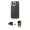 MARSİLYAN™- iPhone 15 Pro Max Kılıf Eksen Prime - Siyah Buffer Cam Ekran Koruyucu + Raze Metal Kamera Lens - GS