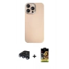 MARSİLYAN™- iPhone 15 Pro Max Kılıf Eksen Prime - Siyah Buffer Cam Ekran Koruyucu + Lacivert Raze Metal Kamera Lens