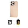 MARSİLYAN™- iPhone 15 Pro Max Kılıf Eksen Prime - Siyah Buffer Cam Ekran Koruyucu + PVD Metal Kamera Lens - LT