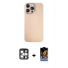 MARSİLYAN™- iPhone 15 Pro Max Kılıf Eksen Prime - Siyah Buffer Hayalet Cam Ekran Koruyucu + PVD Metal Kamera Lens - GS