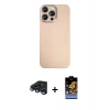 MARSİLYAN™- iPhone 15 Pro Max Kılıf Eksen Prime - Siyah Buffer Hayalet Cam Ekran Koruyucu + Raze Metal Kamera Lens - LT